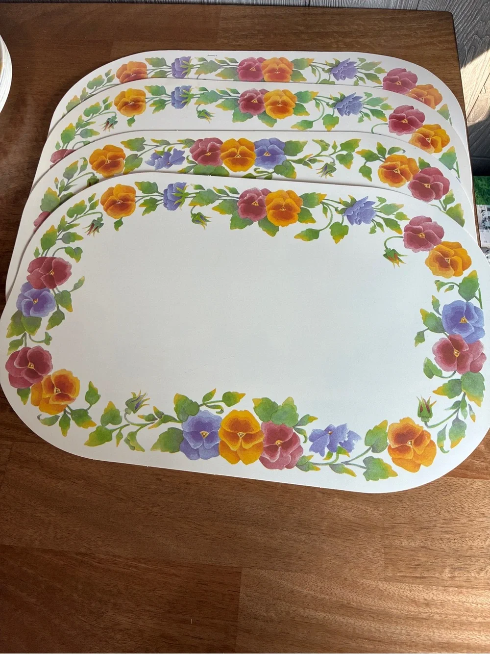 4 Corelle Summer Blush reversible vinyl placemats